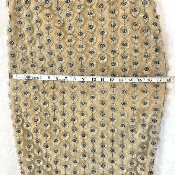 Calvin Klein Pencil Skirt Gold Eyes Metallic Unique 4 Small Shimmer - Picture 7 of 9